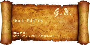 Gerl Márk névjegykártya